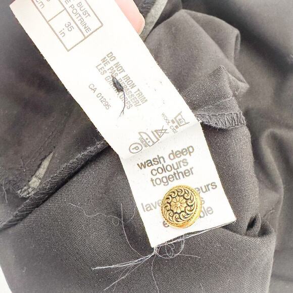 St. Michael Lightweight Black Gold Button Down Jacket Blazer Size 12 - Picture 6 of 7